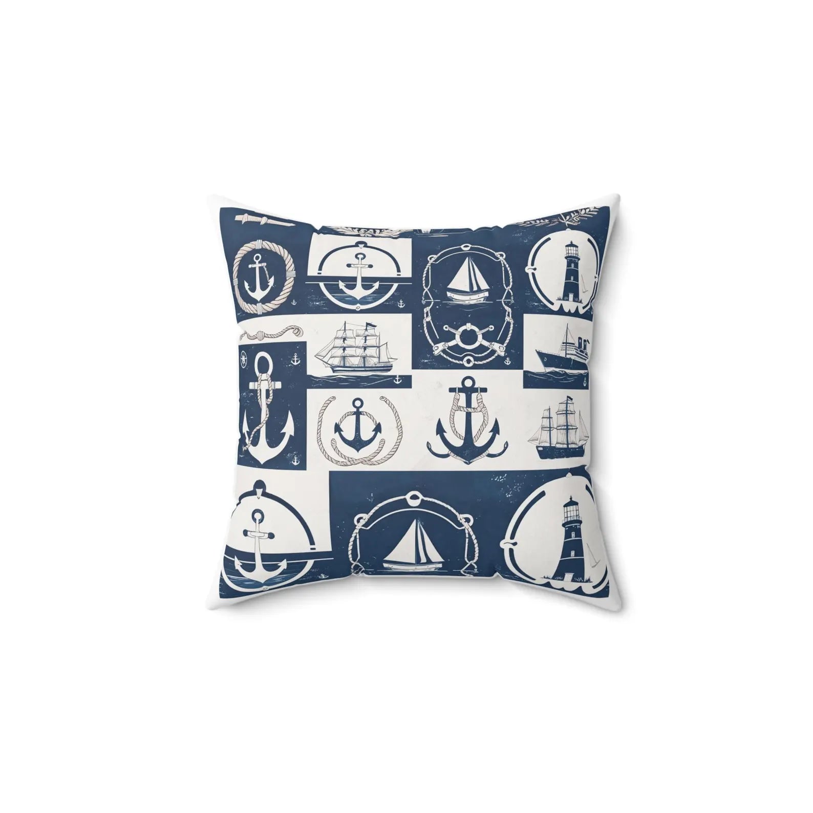 Nautical Decor Pillow, Anchor Throw Pillow, Coastal Home Accent, Beach House Cushion, Sailboat Decorative Pillow