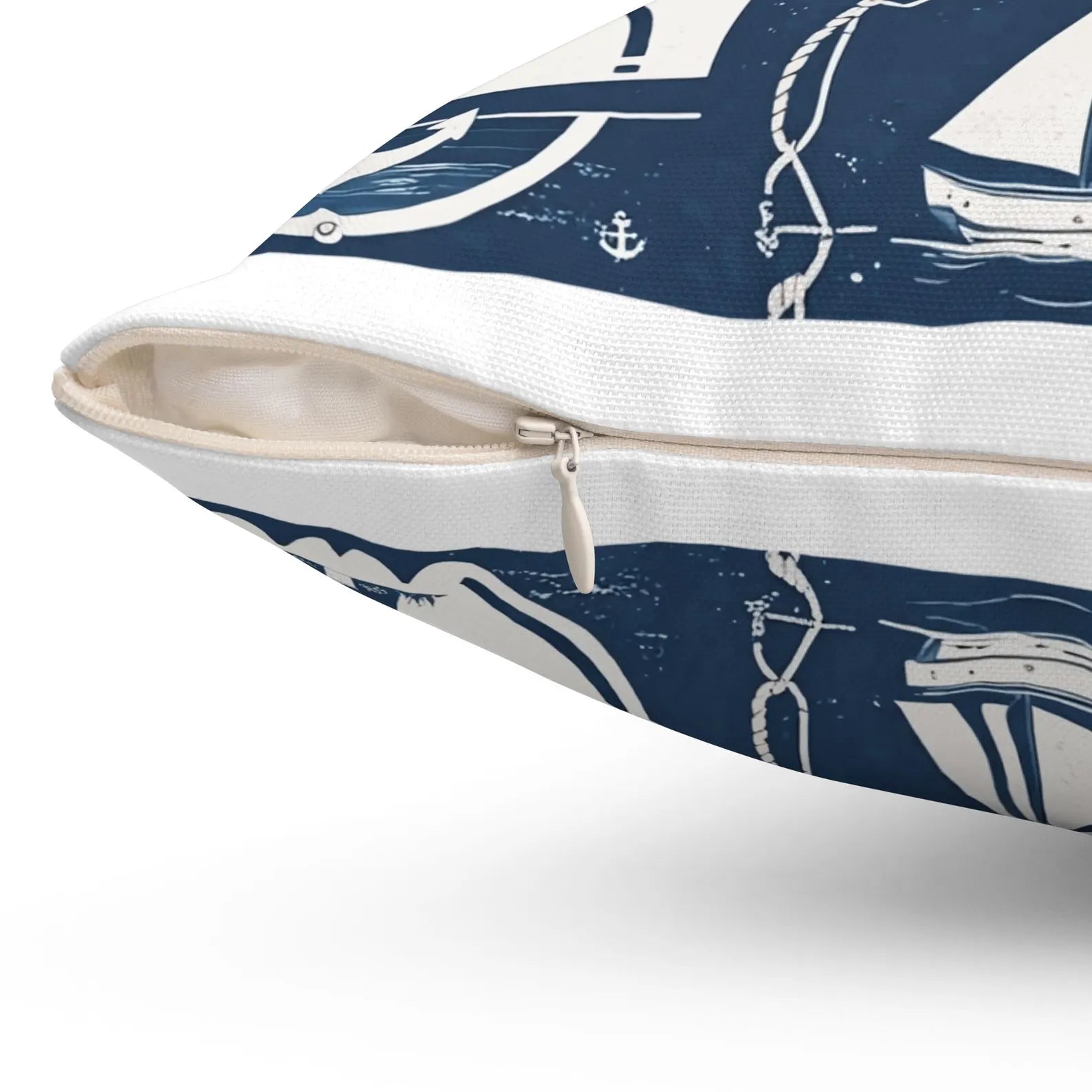 Nautical Decor Pillow, Anchor Throw Pillow, Coastal Home Accent, Beach House Cushion, Sailboat Decorative Pillow